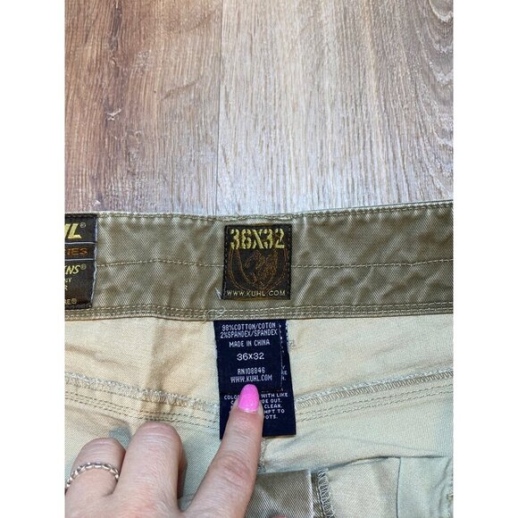 Kühl Rydr Crag Series Mens Tan Distressed Outdoor Pants W36xL32 Cotton Blend‎ - Picture 11 of 12